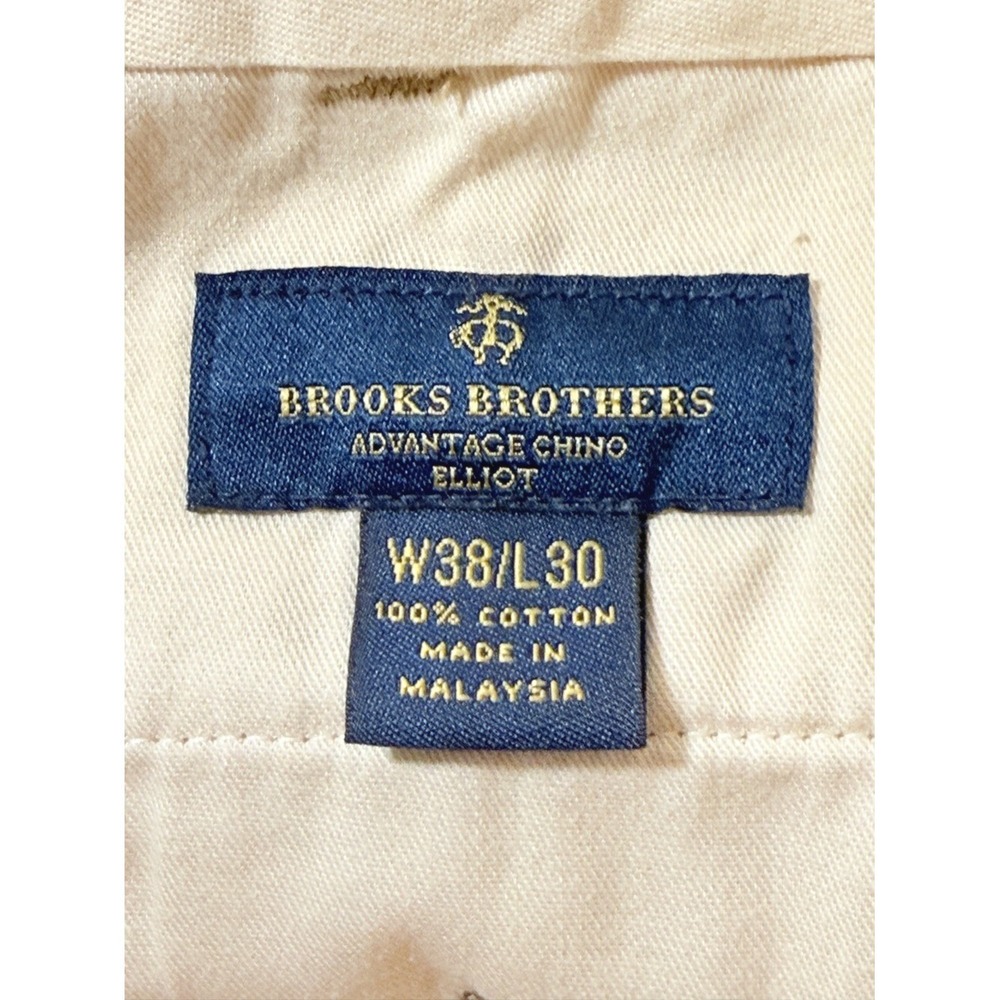 Brooks Brothers Elliot Tan Pleated Cuffed Advantage Chino Pants 38 x 30 - Picture 7 of 10
